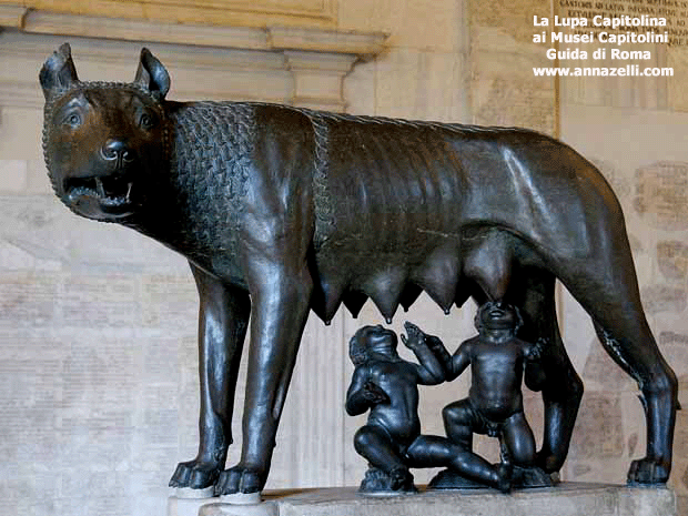 La Lupa Capitolina scultura in bronzo ai Musei Capitolini Roma