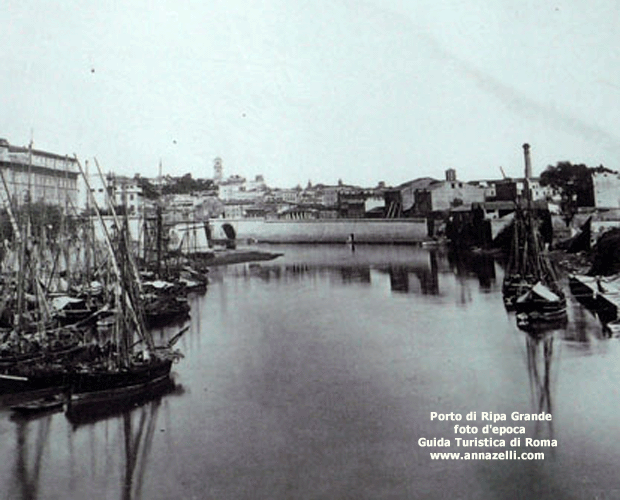 PORTO DI RIPA GRANDE ROMA FOTO D'EPOCA