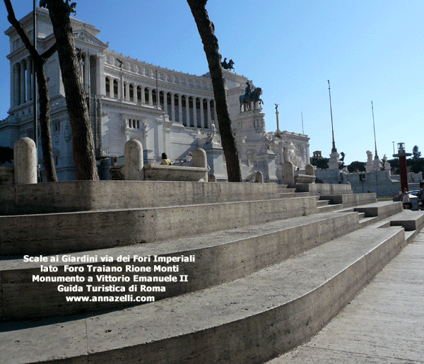 Scale ai giardini di via dei fori imperiali lato foro traiano roma