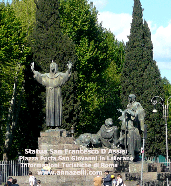 Statua San Francesco d'Assisi, piazza San Giovanni in Laterano, Roma