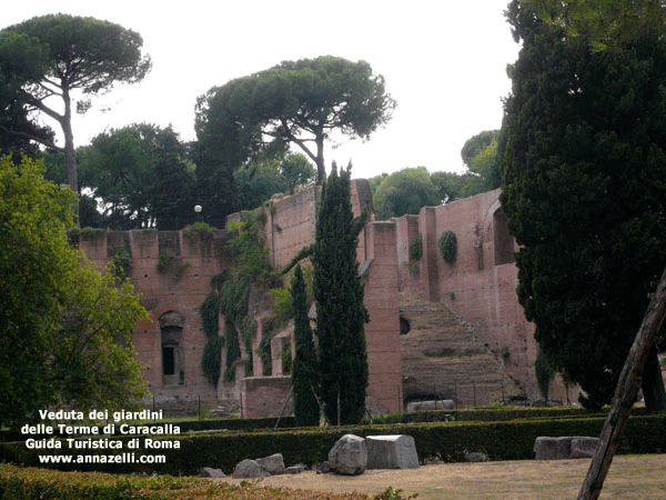 VEDUTA DEI GIARDINI DELLE TERME DI CARACALLA E DINTORNI (ROMA)