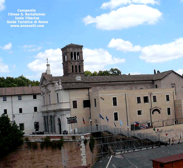 campanile chiesa san bartolomeo all'isola tiberina roma