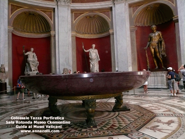 colossale tazza monolitica in porfido sala rotonda museo pio clementino (musei vaticani)