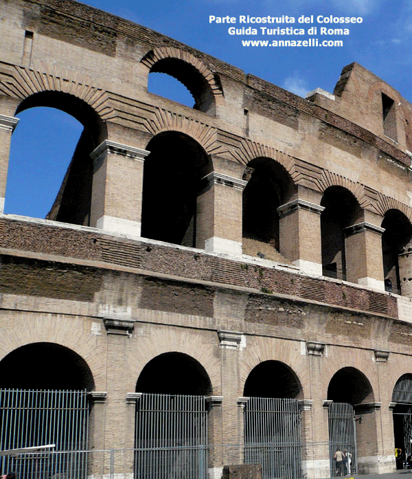 colosseo la parte ricostruita (roma)