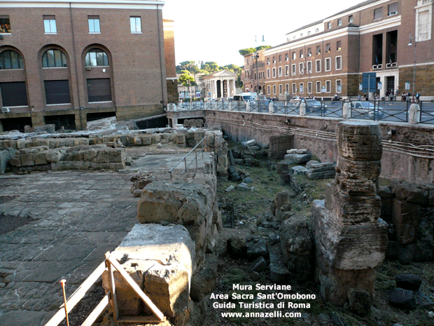 mura serviane area sacra Sant'Omobono via Luigi Petroselli Roma