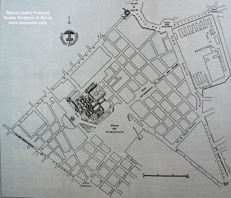 mappa rione castro pretorio roma