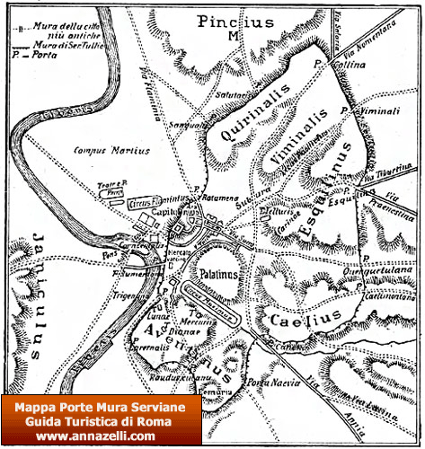 mappa porte mura serviane roma