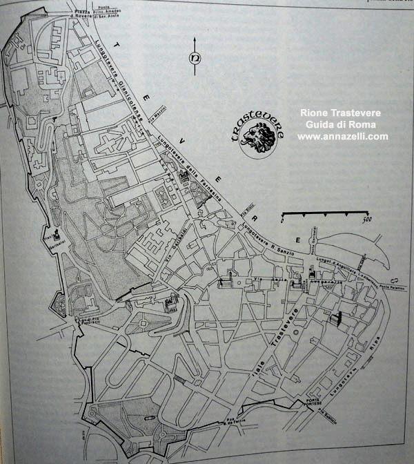 mappa rione trastevere roma