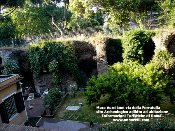 mura aureliane a via della ferratella inglobate in una abitazione privata