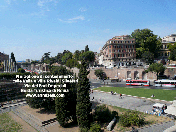 muraglione di contenimento colle velia via dei fori imperiali roma