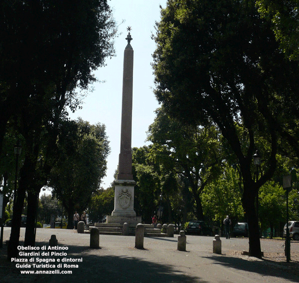 obelisco antinoo aureliano passeggiata del pincio piazza di spagna e dintorni roma