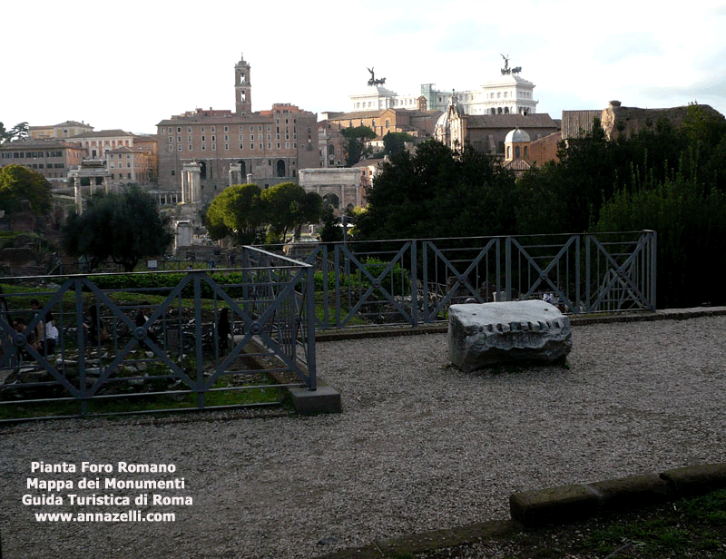 pianta del foro romano mappa monumenti (roma)