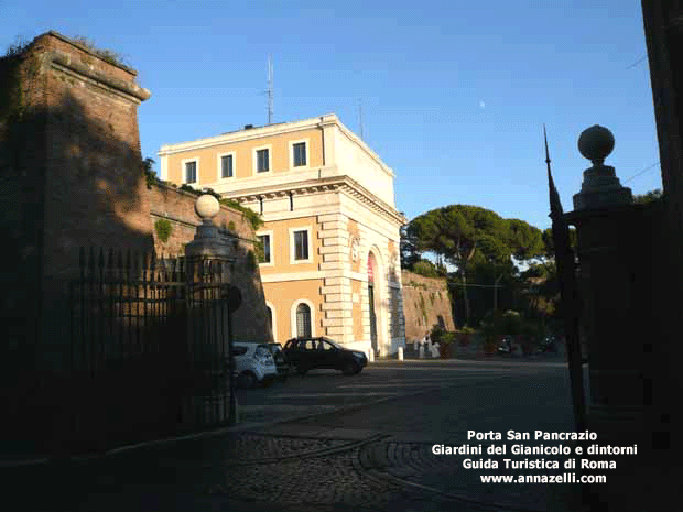 porta san pancrazio dai giardini del gianicolo e dintorni roma