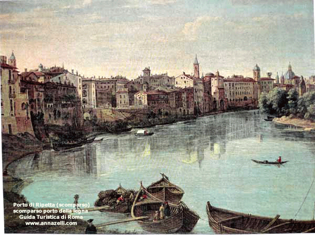 porto della legna e porto di ripetta scomparsi quadro del 1730