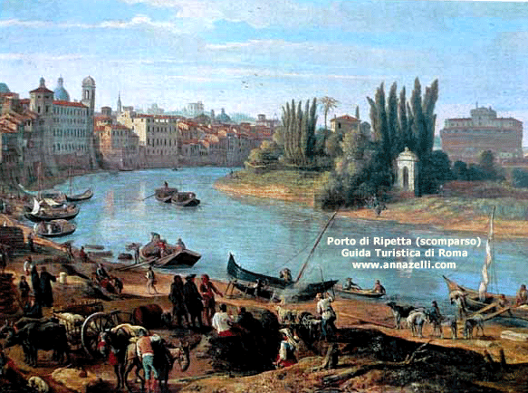 porto di ripetta scomparso roma quadro del 1703 di di Van Wittel