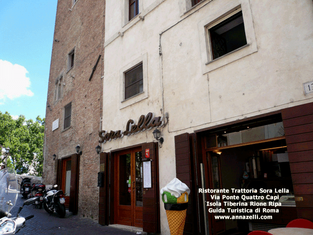 ristorante trattoria sora lella via ponte quattro capi isola tiberina roma