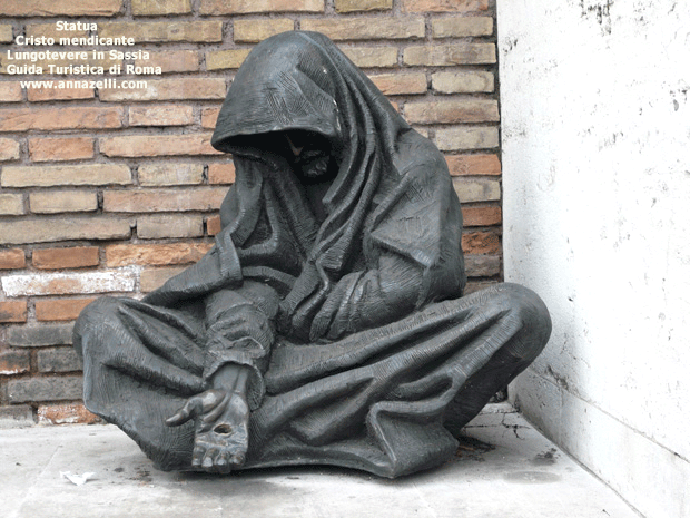 statua del cristo mendicante a lungotevere in sassia roma