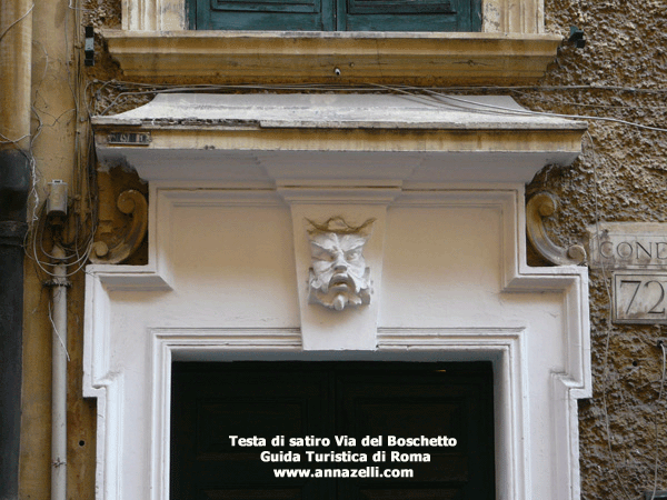 testa di satiro a via del boschetto roma