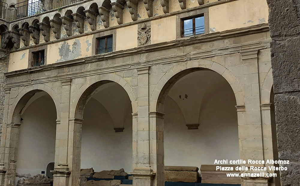 archi al cortile rocca albornoz viterbo piazza della rocca