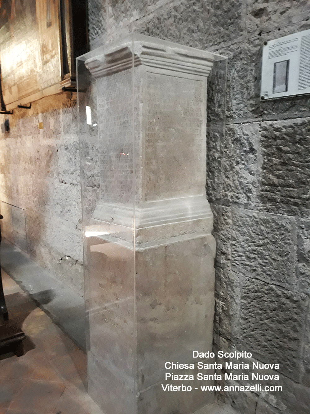 dado scolpito interno chiesa santa maria nuova viterbo info e foto anna zelli