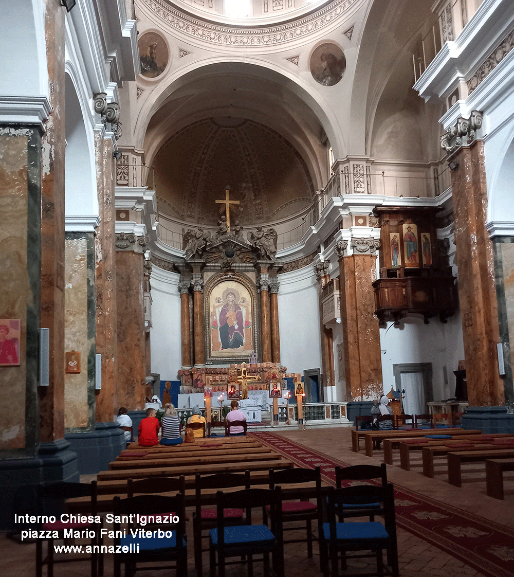 interno chiesa sant'ignazio piazza mario fani viterbo info e foto anna zelli