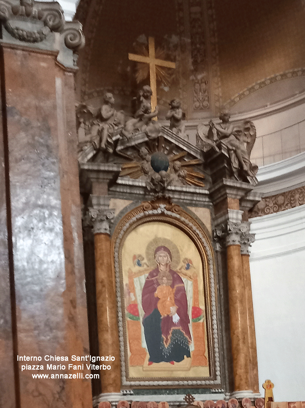 madonna con bambino altare maggiore interno chiesa sant'ignazio piazza mario fani viterbo info e foto anna zelli