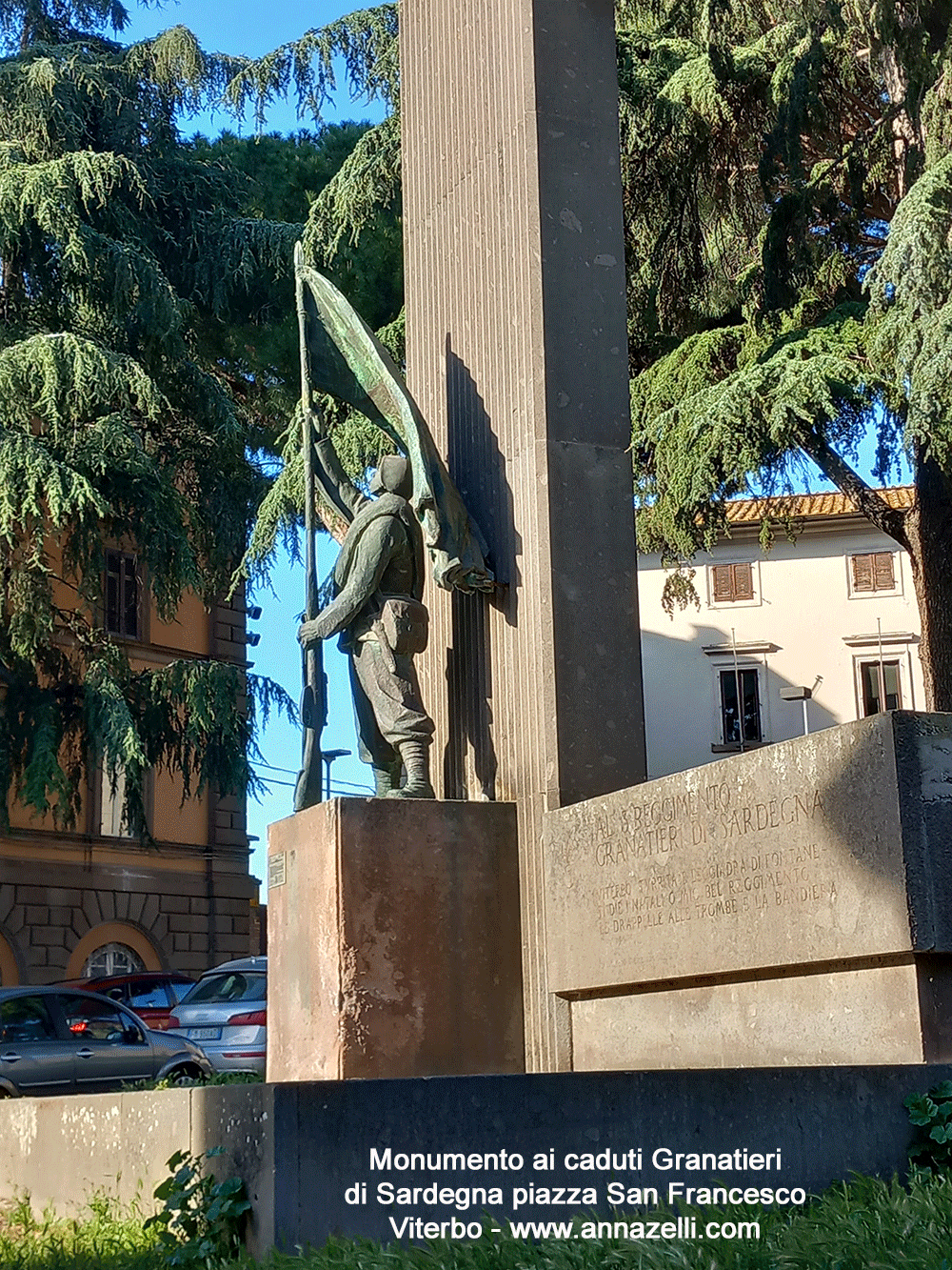 monumento ai caduti granatieri III reggimento di sardegna viterbo piazza san francesco info e foto anna zelli