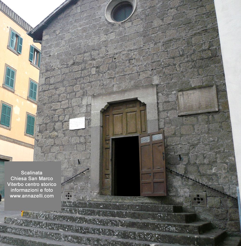 Scalinata chiesa San Marco piazza Giuseppe Verdi Viterbo centro storico info e foto Anna Zelli