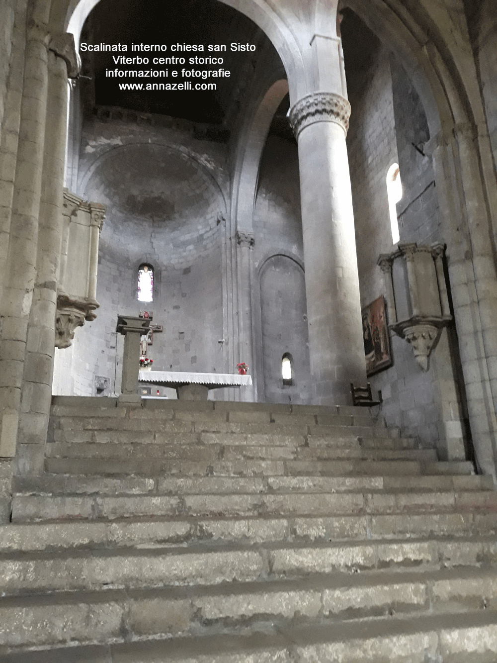 scalinata interno chiesa di san sisto viterbo info e foto anna zelli