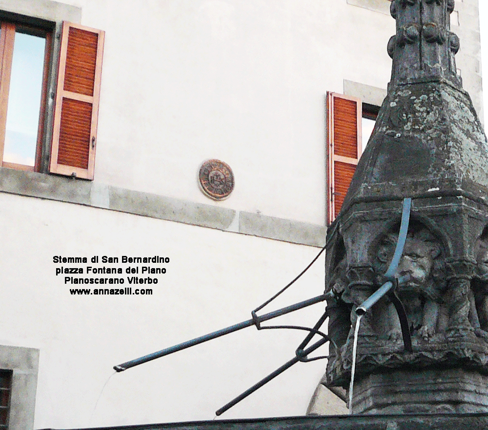stemma san bernardino piazza fontana di piano pianoscarano viterbo info e foto anna zelli
