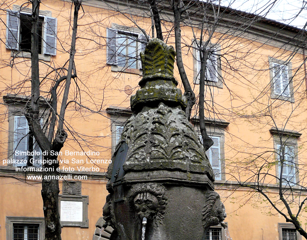 stemma di san bernardino palazzo grispigni via san lorenzo viterbo